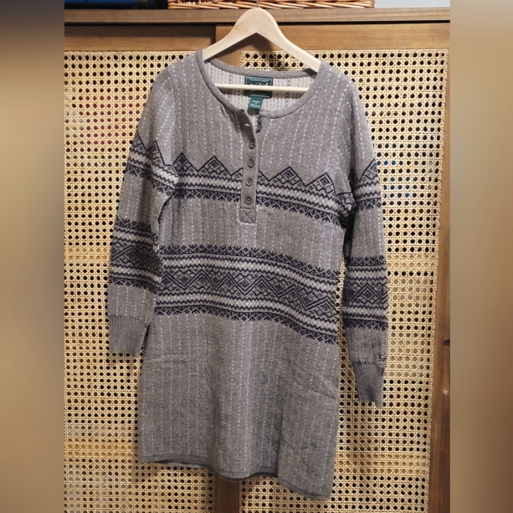 Woolrich Henley button-up Sweater Dress size M